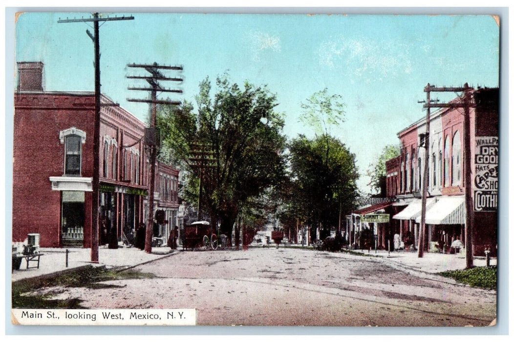 1922 Clothes Shop, Main Street Looking West Mexico New York NY Postcard