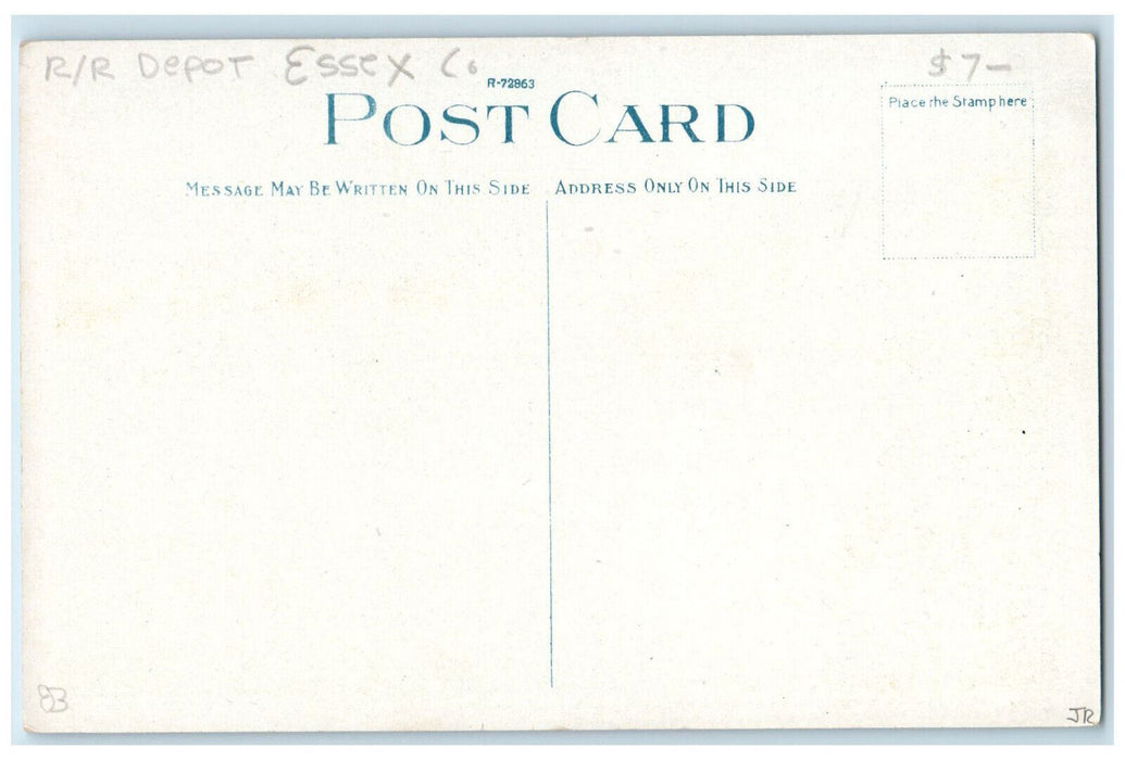 c1920's Train, Steamship, Montcalm Landing Railroad Depot New York NY Postcard