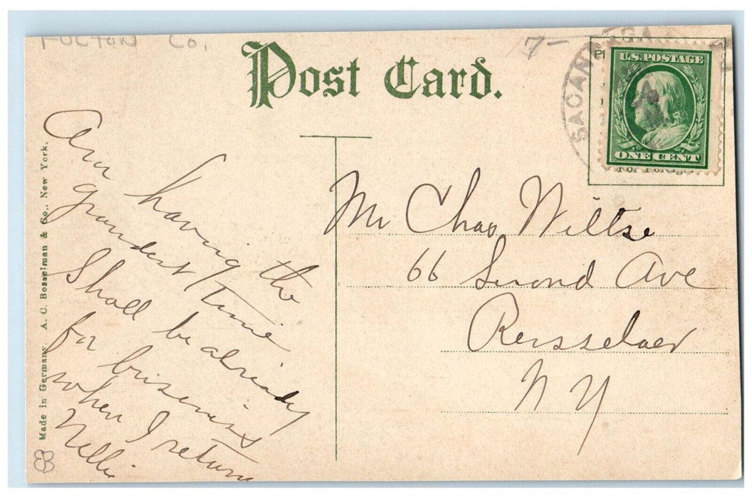 c1910 Railroad Scene, Station, Sacandaga Park Depot, Fulton Co. NY Postcard