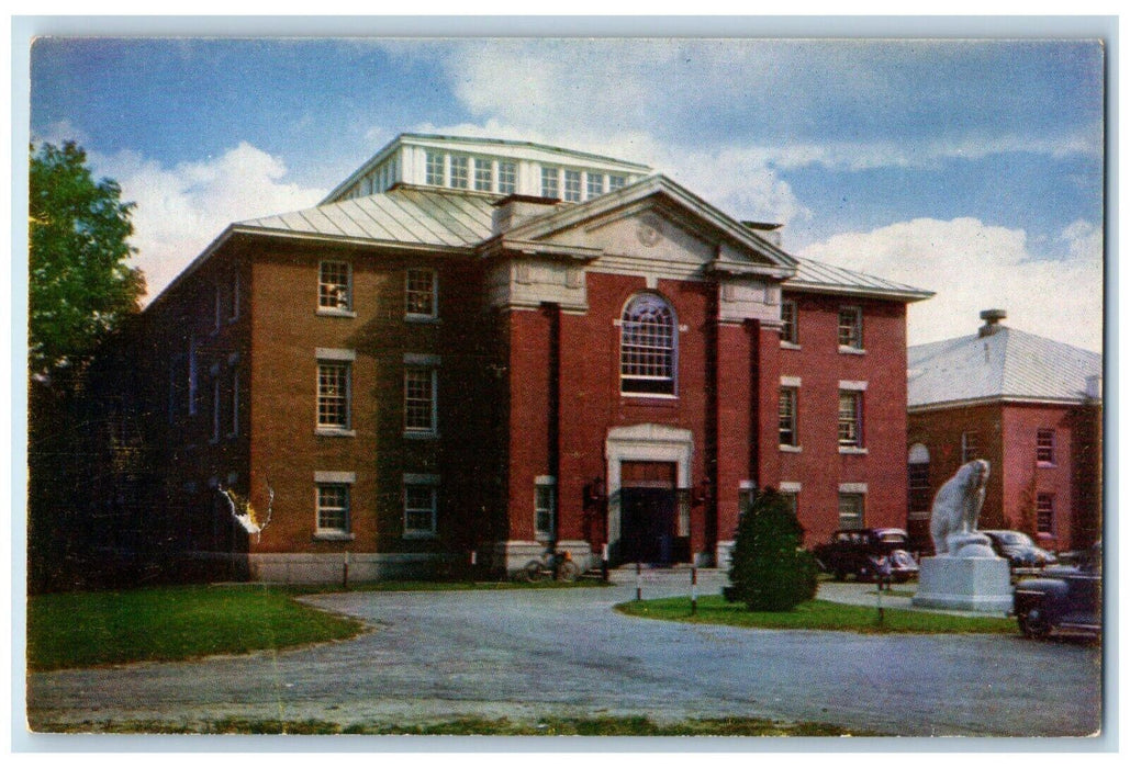 c1960's Gymnasium Bowdoin College Building Street View Brunswick ME Postcard