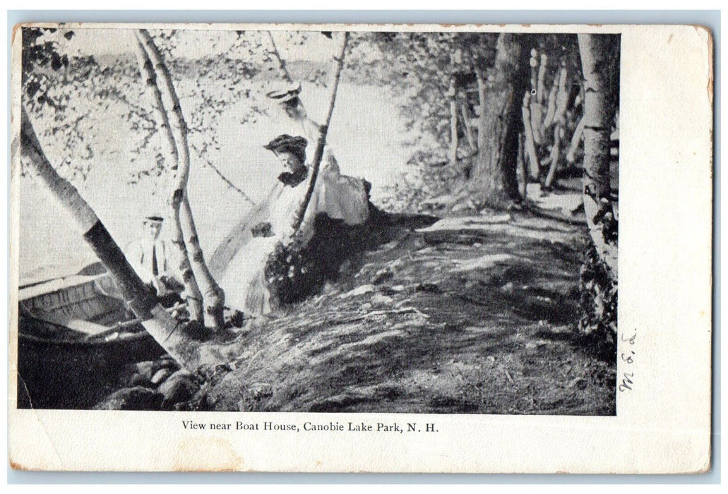1907 View Near Boat House Canobie Lake Park New Hampshire NH Antique Postcard