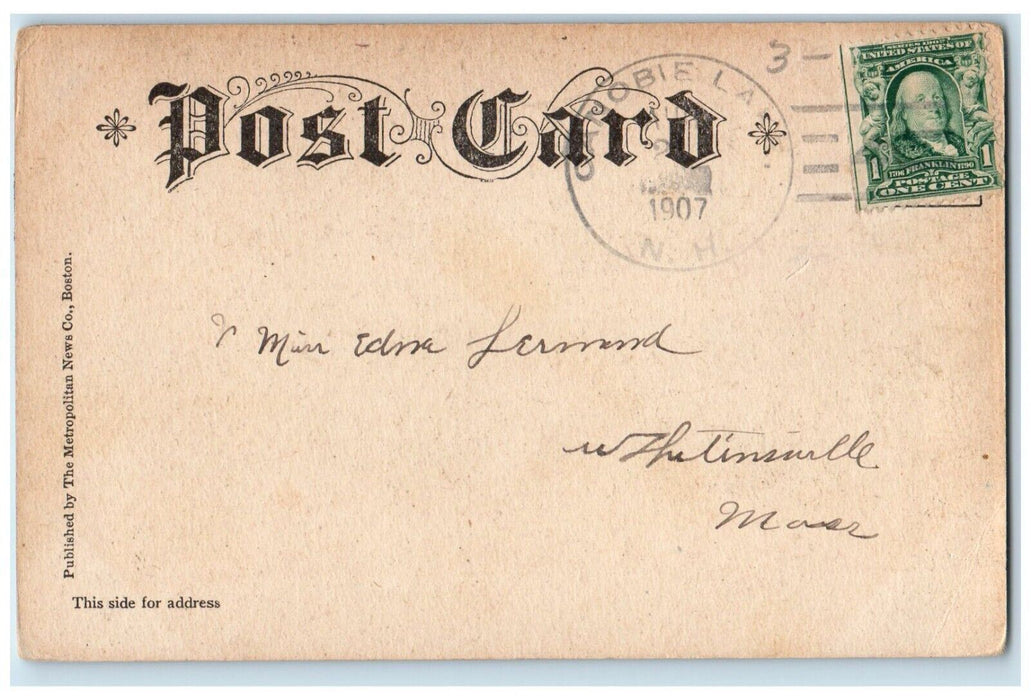 1907 View Near Boat House Canobie Lake Park New Hampshire NH Antique Postcard