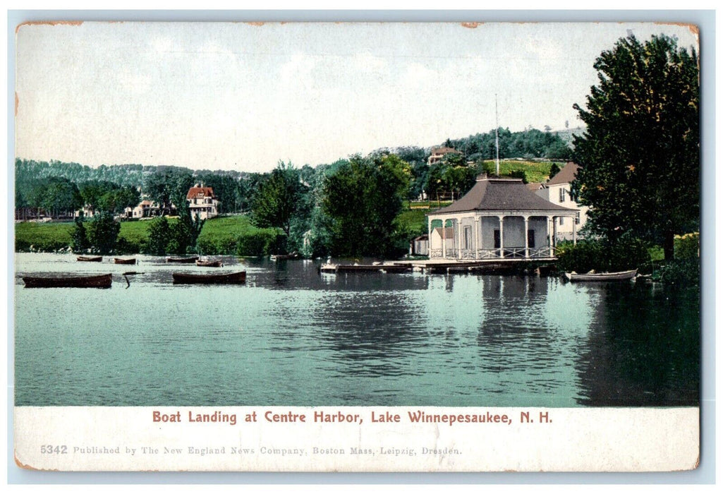 c1905 Boat Landing Center Harbor Lake Winnipesaukee New Hampshire NH Postcard