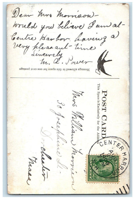 1909 Herbert Dumaresq Fountain Center Harbor New Hampshire NH Antique Postcard