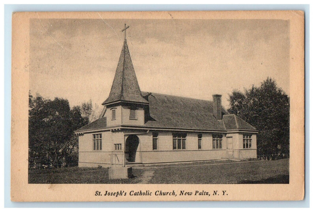 c1910's St. Joseph's Catholic Church New Paltz New York NY Antique Postcard