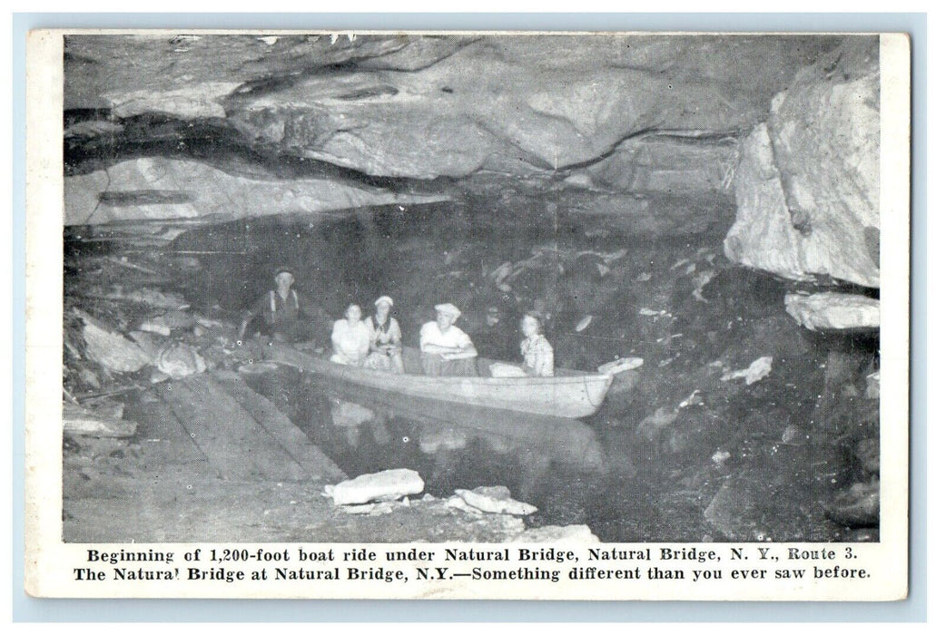 c1910's Boat Ride Under Natural Bridge New York NY Unposted Antique Postcard