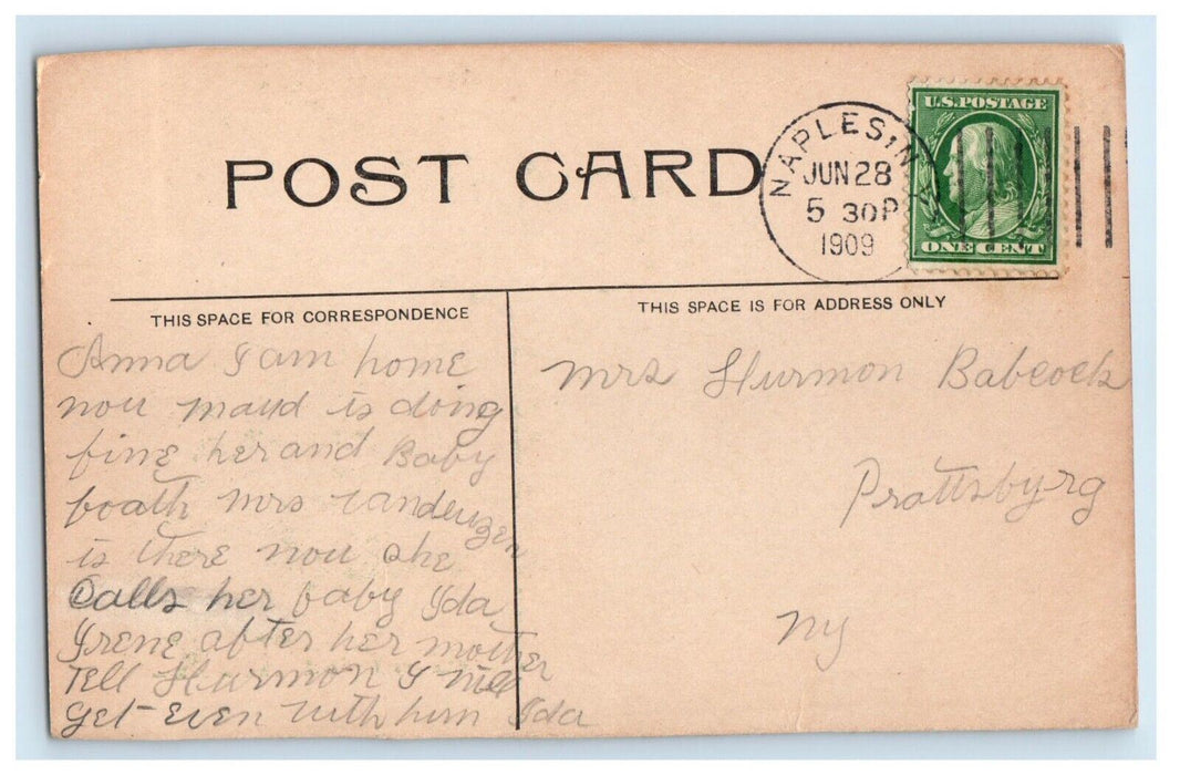 1909 The Tannery Glen Waterfalls Naples New York NY Posted Antique Postcard