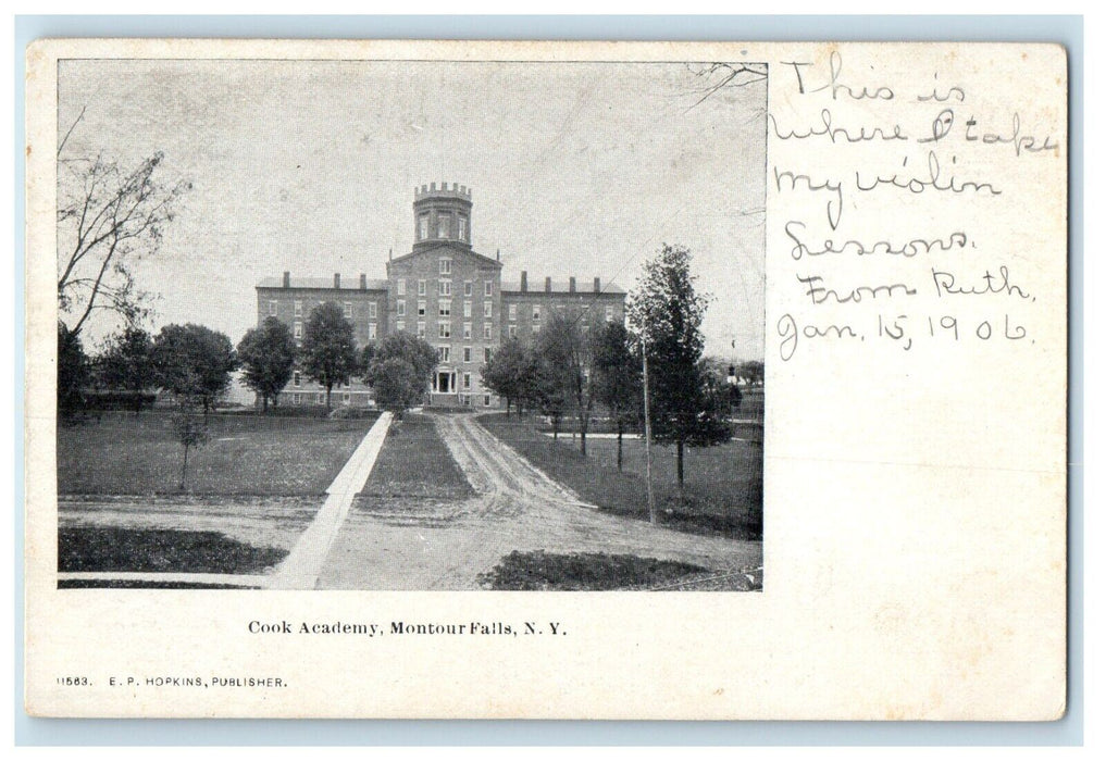 1906 Cook Academy Building Campus Montour Falls New York NY Antique Postcard