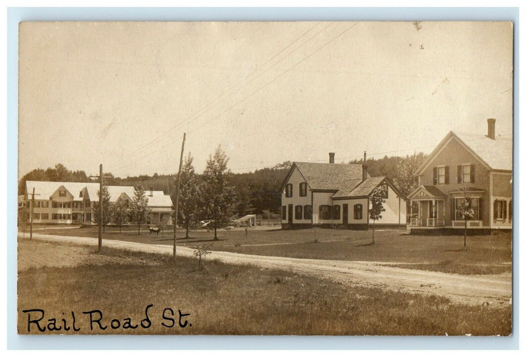 1909 Railroad Street Keene New Hampshire NH RPPC Photo Antique Postcard