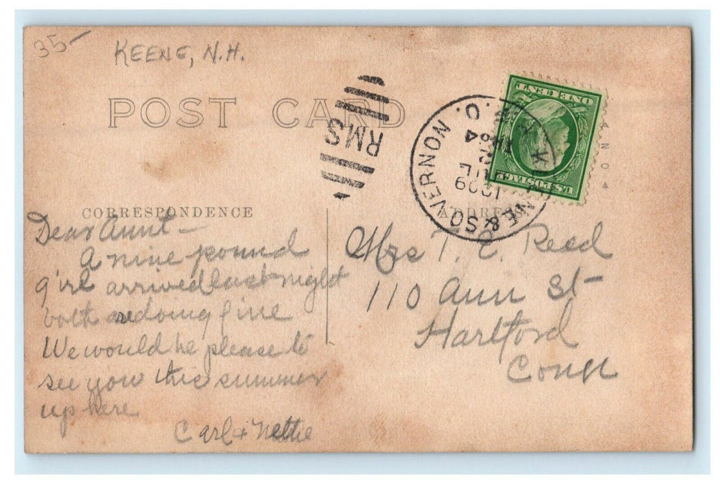 1909 Railroad Street Keene New Hampshire NH RPPC Photo Antique Postcard