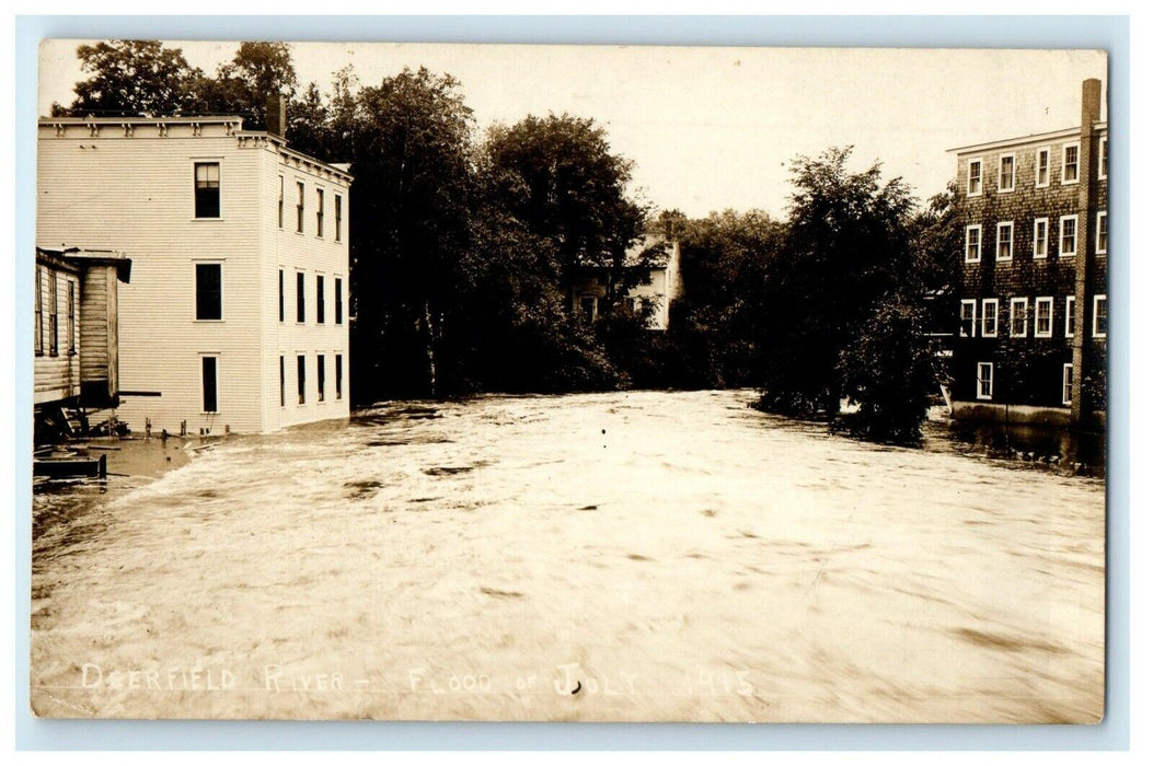 c1910's Deerfield River Flood Of July 1915 Massachusetts MA RPPC Photo Postcard
