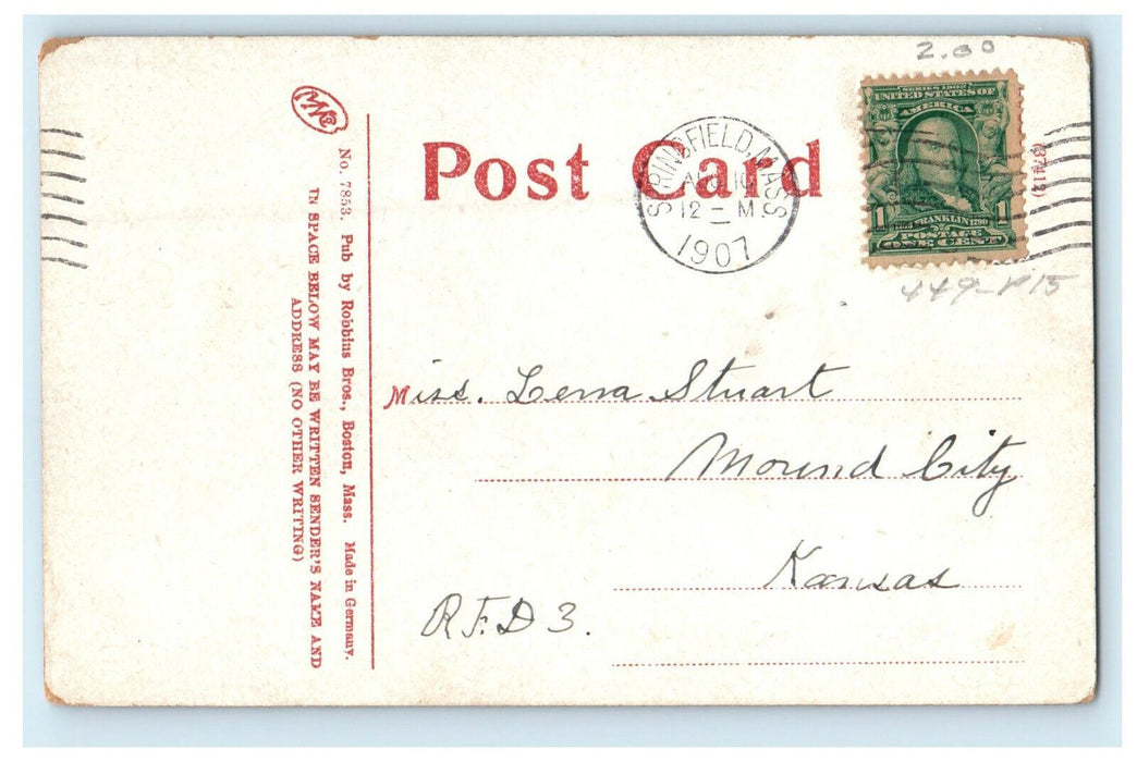 1907 Steamer Silvia on Connecticut River Springfield Massachusetts MA Postcard