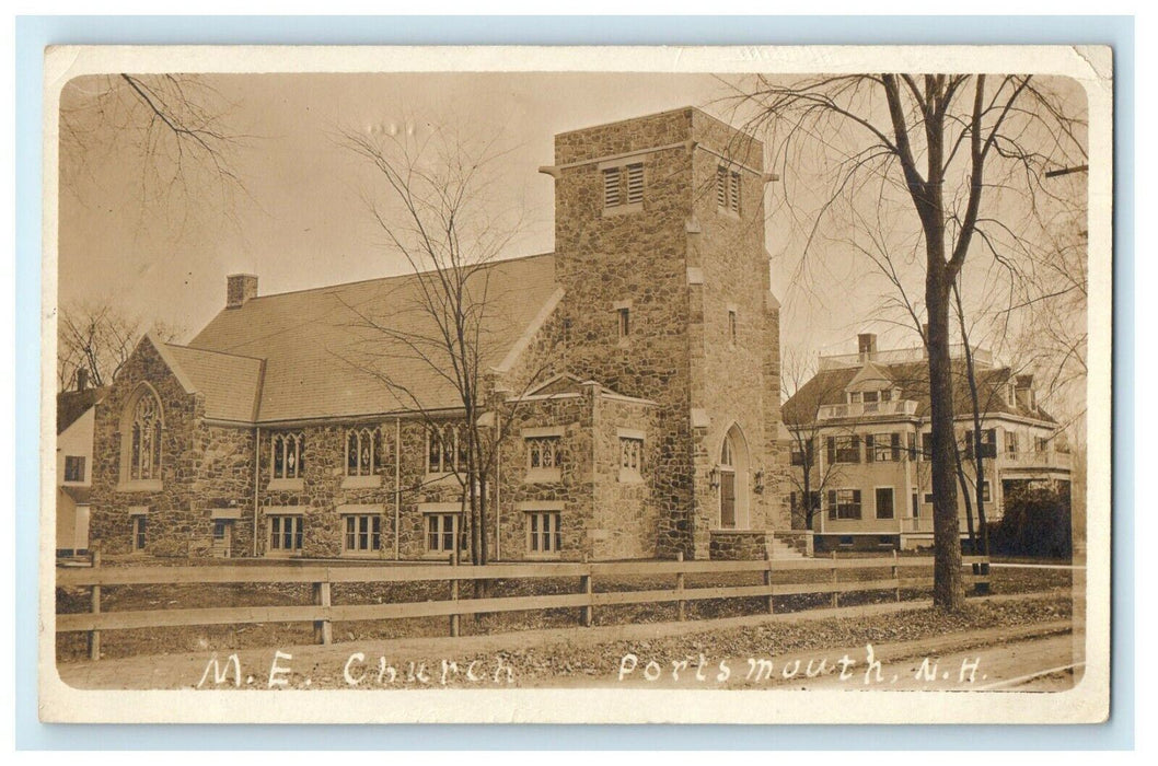 c1910's M.E Church Portsmouth New Hampshire RPPC Photo Antique Postcard