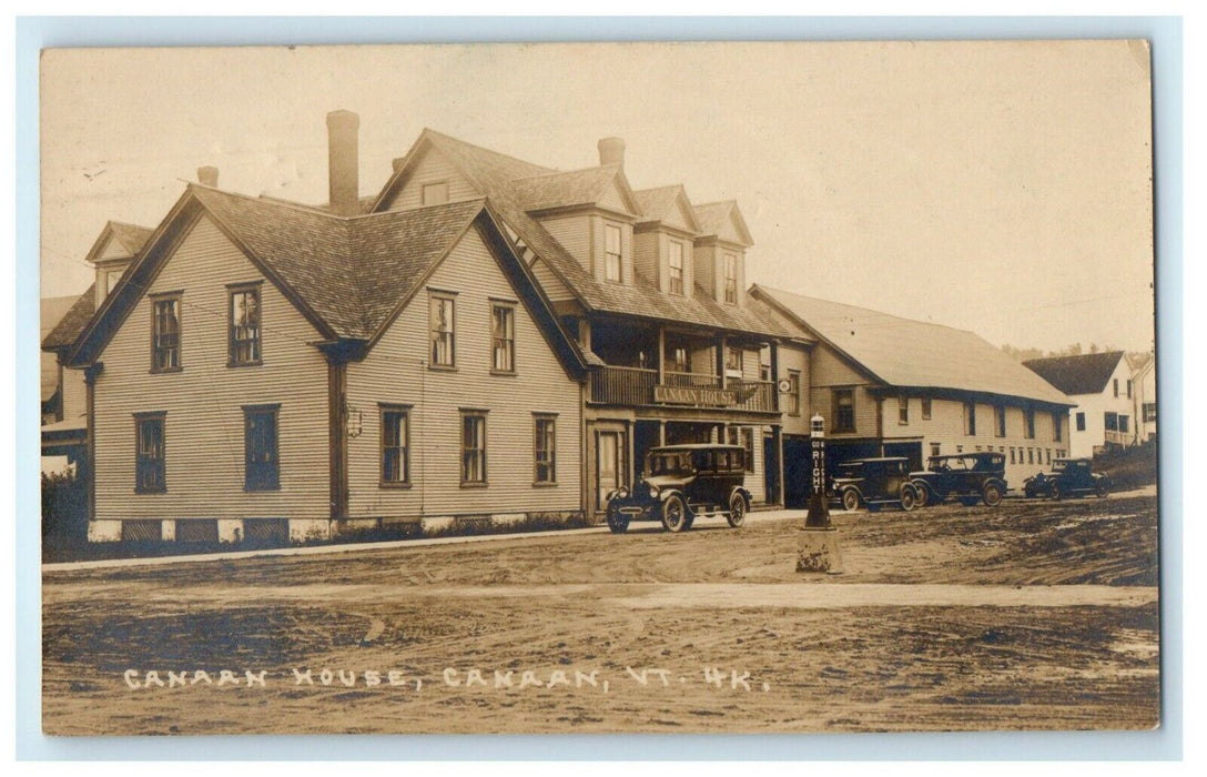 1925 View Of Canaan House Cars Vermont VT RPPC Photo Antique Postcard