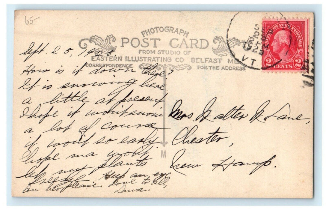 1925 View Of Canaan House Cars Vermont VT RPPC Photo Antique Postcard