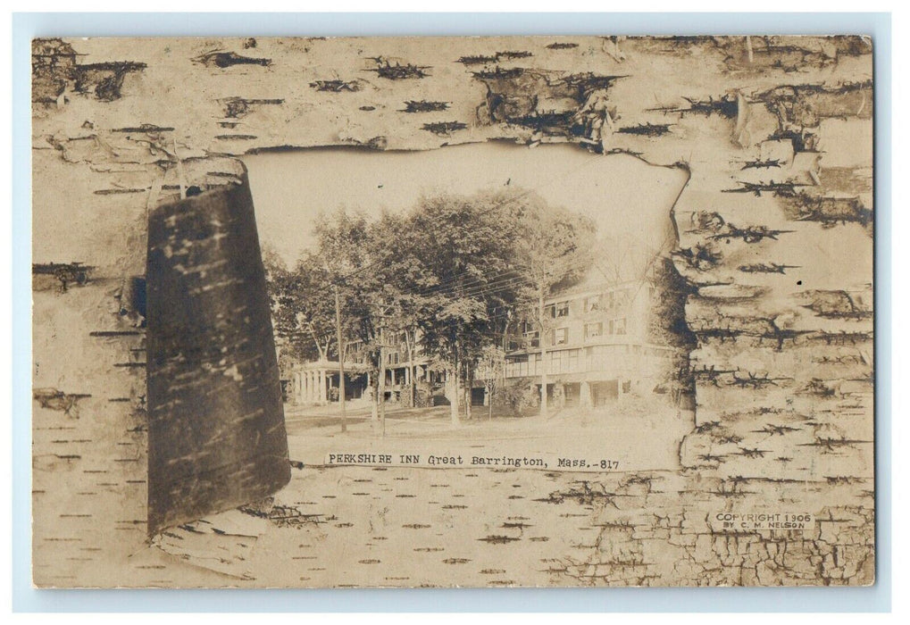 c1905 Perkshire Inn Great Barrington Massachusetts MA RPPC Photo Postcard