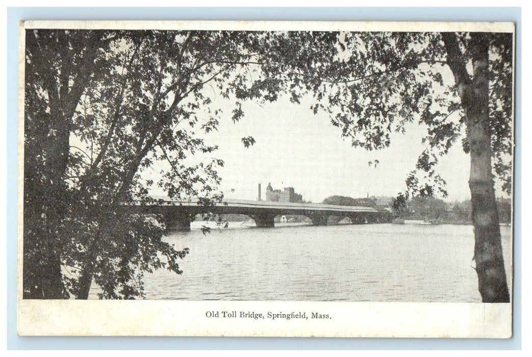 c1905s Old Toll Bridge, Springfield, Massachusetts MA Unposted Antique Postcard