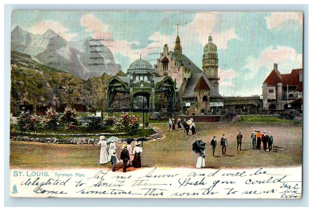 1908 St. Louis Missouri MO, Tyrolean Alps Word's Fair Tuck's Antique Postcard