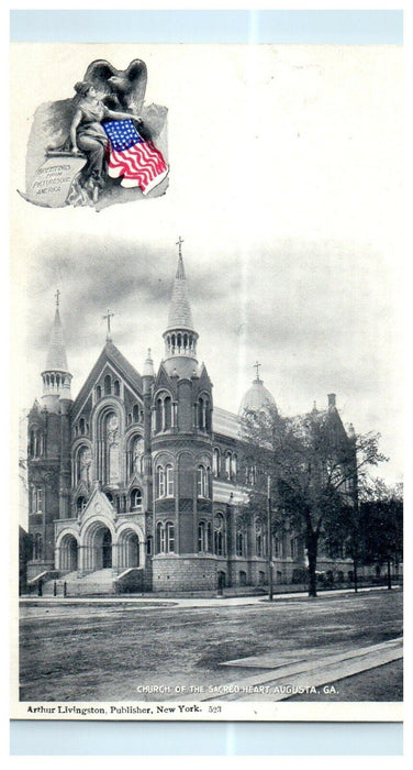 1905 Church of the Sacred Heart, Augusta Georgia GA Antique Postcard