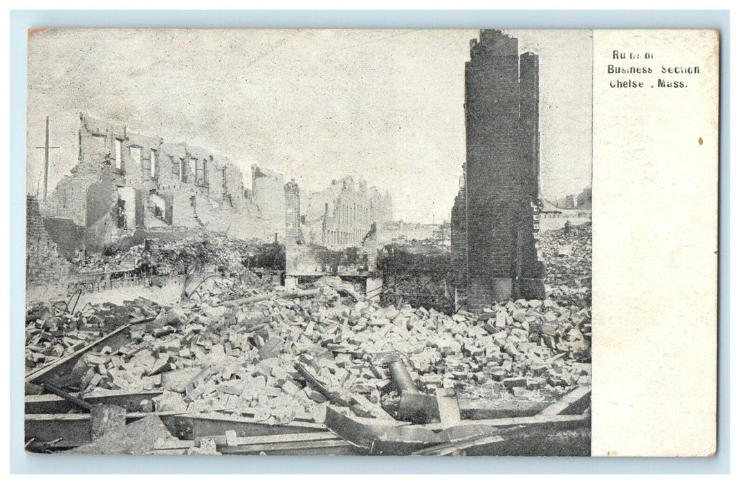 c1910s Ruins of Business Section, Chelsea Massachusetts MA Antique Postcard