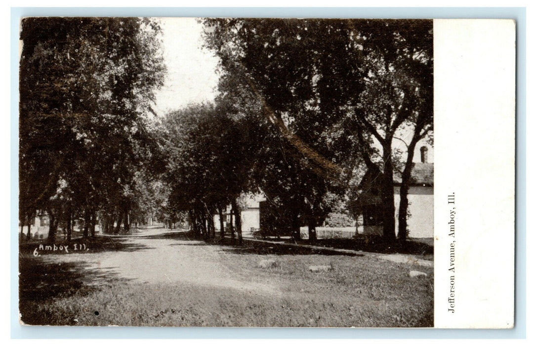Jefferson Avenue Amboy Illinois 1907 Dixon Cancel Iron Vintage Antique Postcard