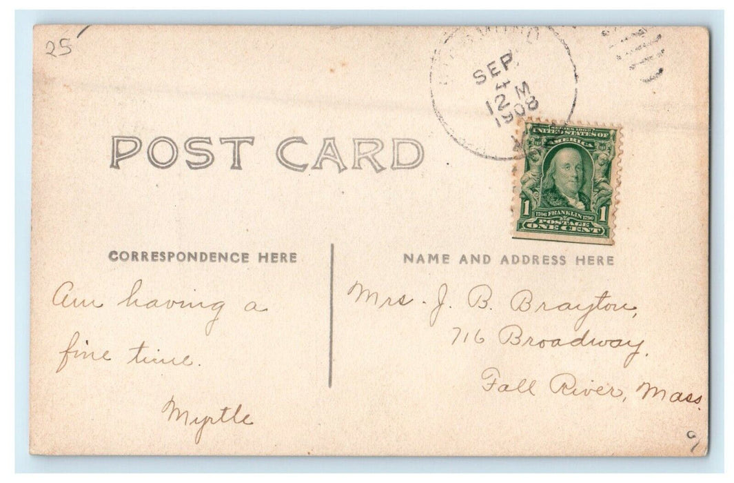 1908 The Pool Waterfall Bolton Vermont VT RPPC Photo Antique Postcard