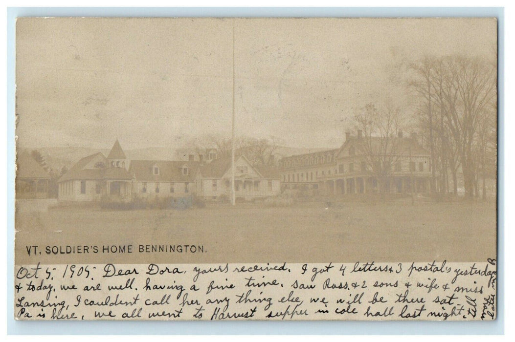 1905 Soldier's Home Bennington South Shaftsbury Vermont VT RPPC Photo Postcard