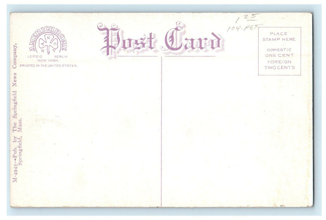 c1910s Court Square, Springfield, Massachusetts MA Unposted Antique Postcard