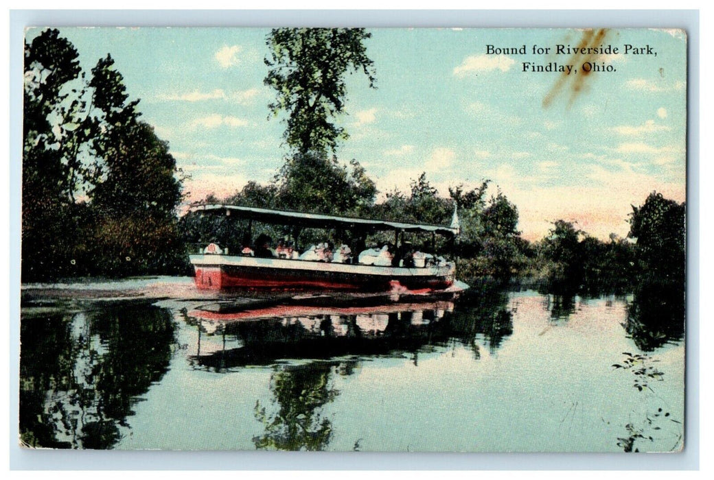 c1910's Bound For Riverside Park Findlay Ohio OH Unposted Antique Postcard