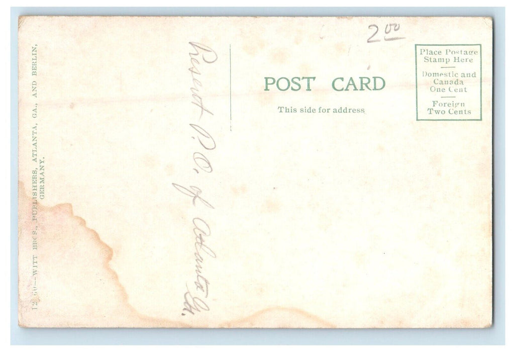 c1910's New Post Office Building Street View Atlanta Georgia GA Antique Postcard