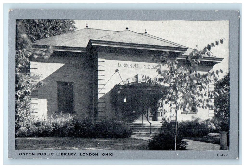 c1940's London Public Library London Ohio OH Unposted Vintage Postcard