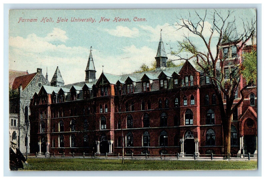 1912 Farman Hall Yale University New Haven Connecticut CT Antique Postcard