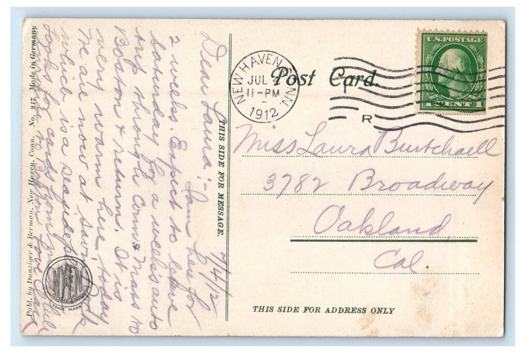 1912 Farman Hall Yale University New Haven Connecticut CT Antique Postcard