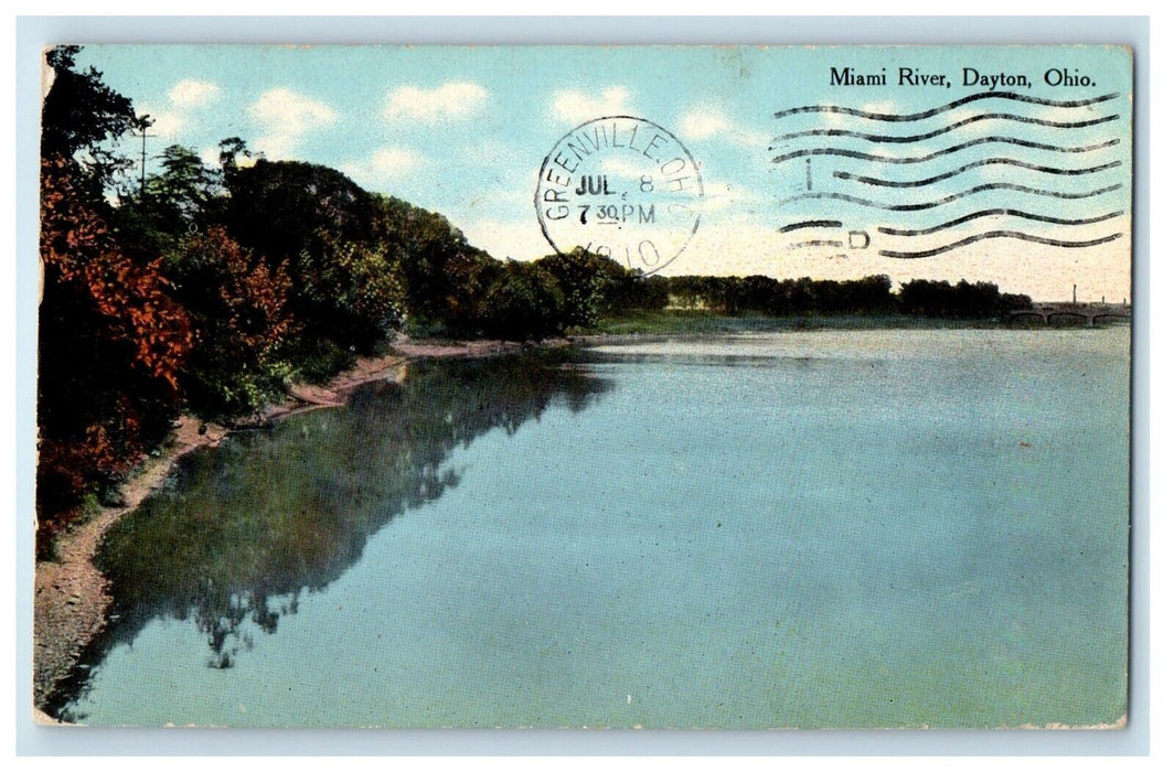 1910 View Of Miami River Dayton Ohio OH Posted Antique Postcard