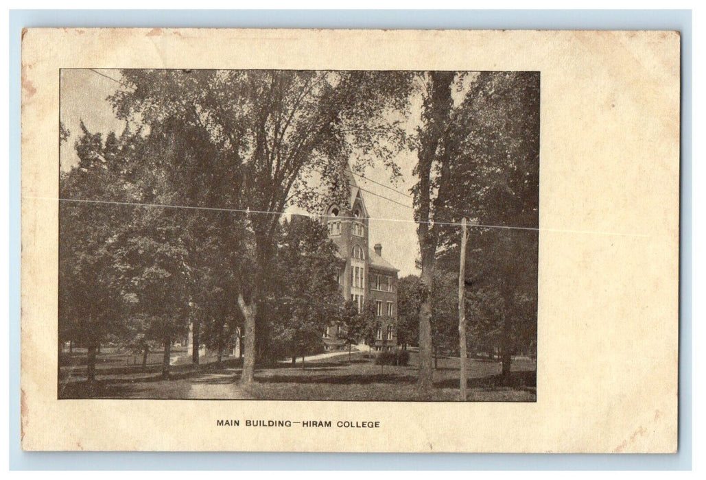 Hiram Ohio OH, Main Building Hiram College Building Unposted Postcard