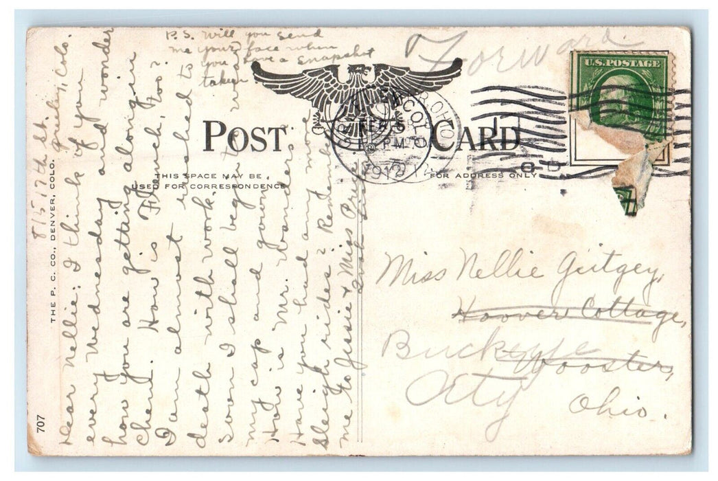 1912 West Entrance To Campus Colorado Teachers College Greeley CO Postcard