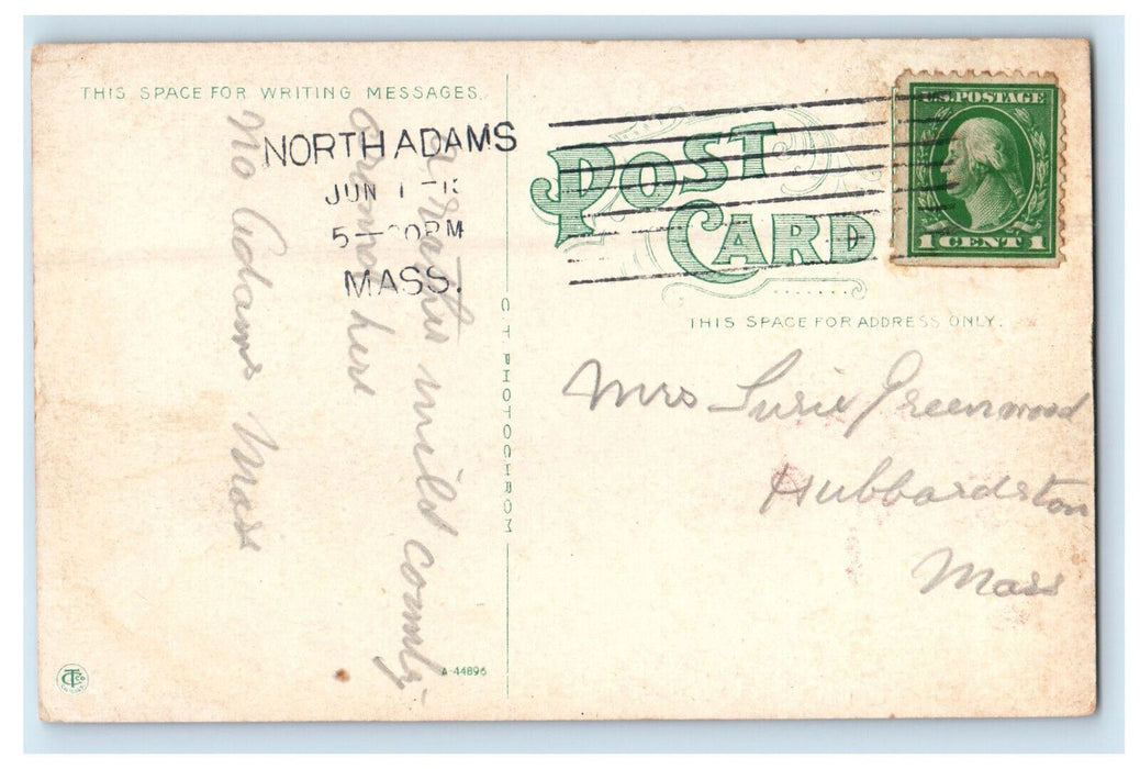 c1910 Trail To Greylock Mountain, Highest in Massachusetts MA Posted Postcard