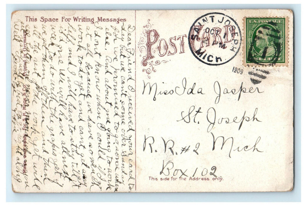 1909 Lincoln Park Zoo Chicago Illinois IL Antique Posted Postcard