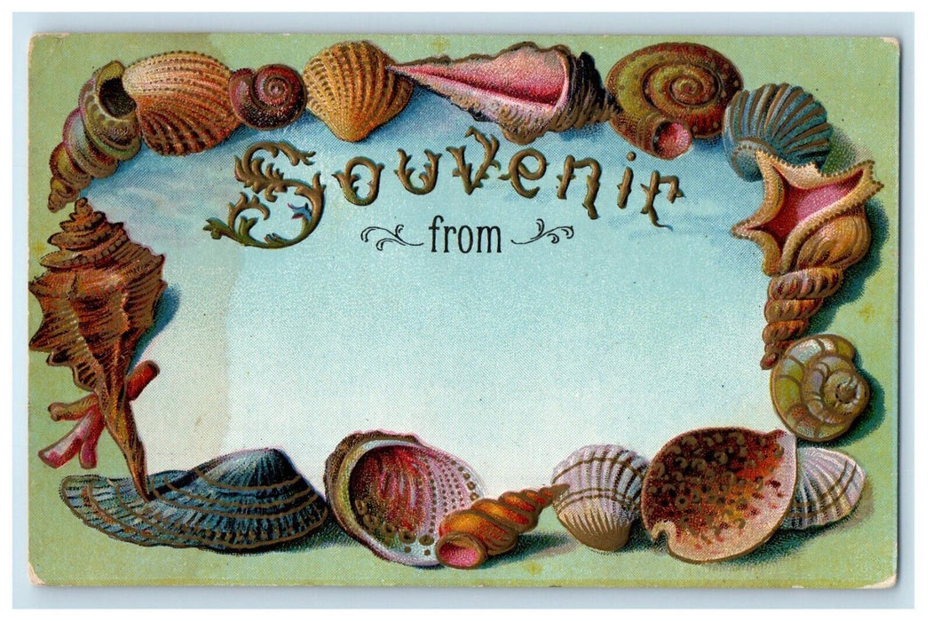 1909 Souvenir From Embossed Shells Laotto Indiana IN Posted Antique Postcard