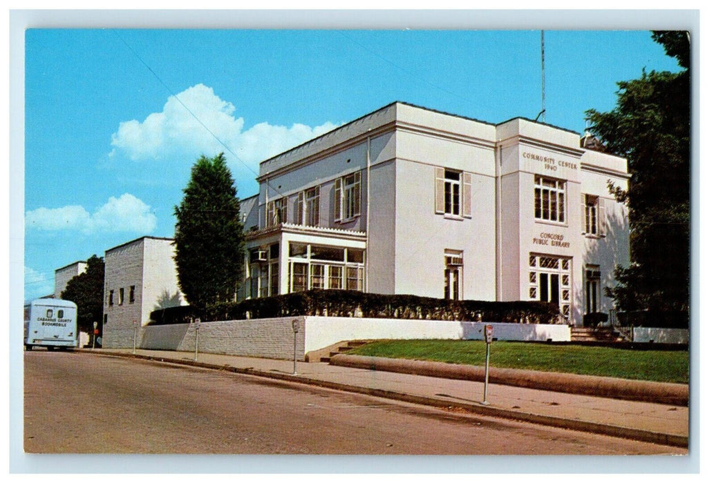 Concord Public Library Concord North Carolina NC, Community Center Postcard