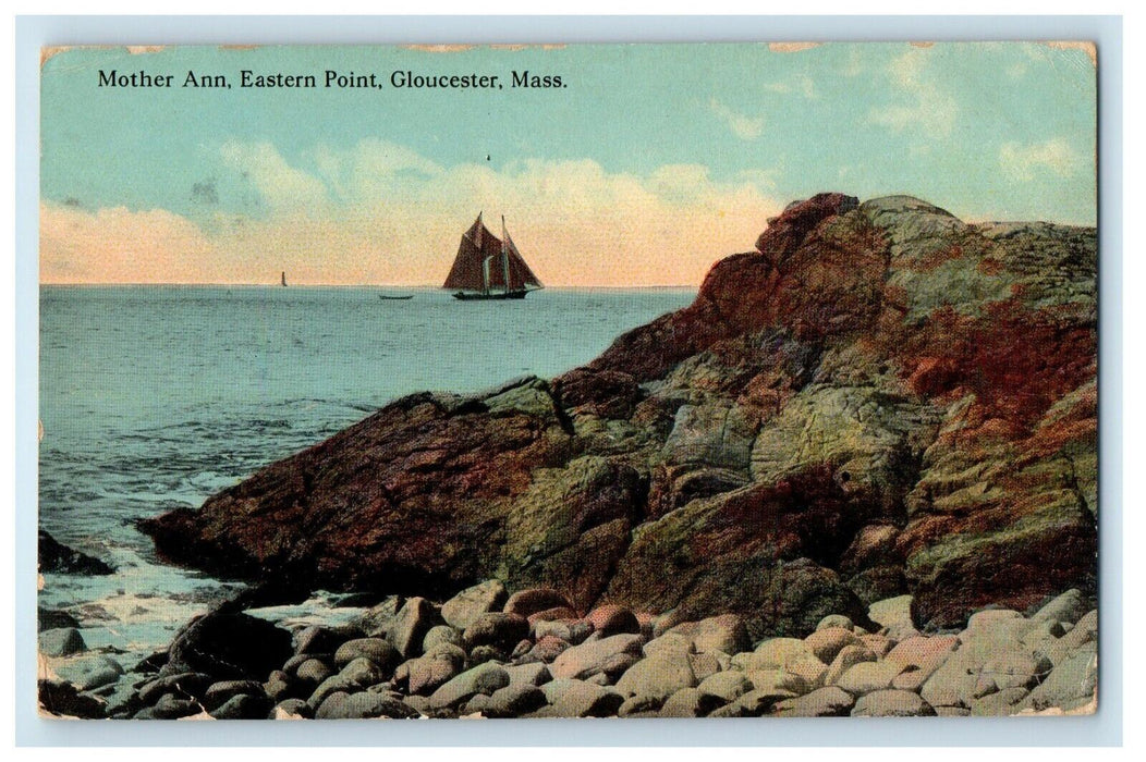 1913 Mother Ann Eastern Point Boat Gloucester Massachusetts MA Antique Postcard