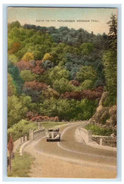 c1940's Scene On The Picturesque Car Mohawk Trail Massachusetts MA Postcard
