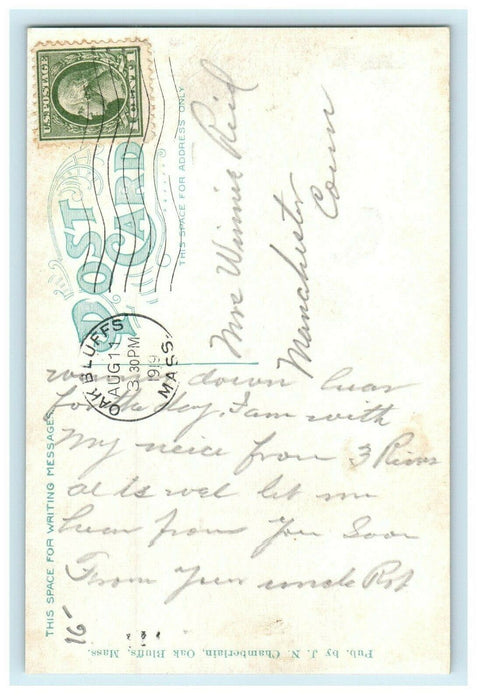 1919 Arrival of the Boat, Oak Bluffs, Massachusetts MA Posted Postcard
