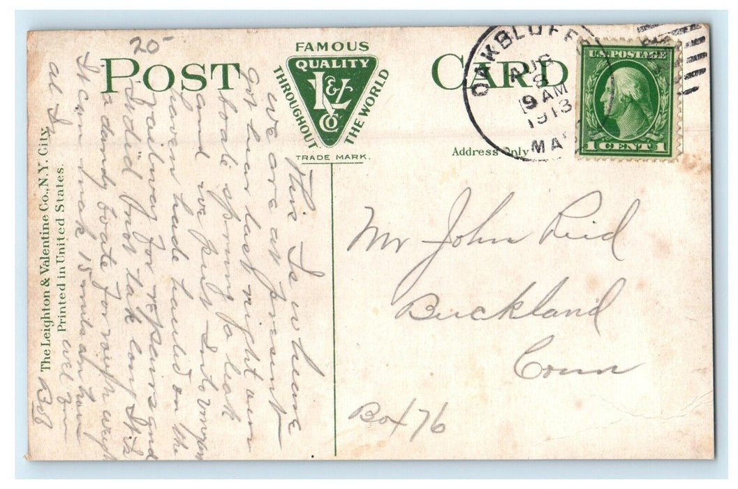 1913 Circuit Avenue Looking North, Oak Bluffs, Massachusetts MA Posted Postcard