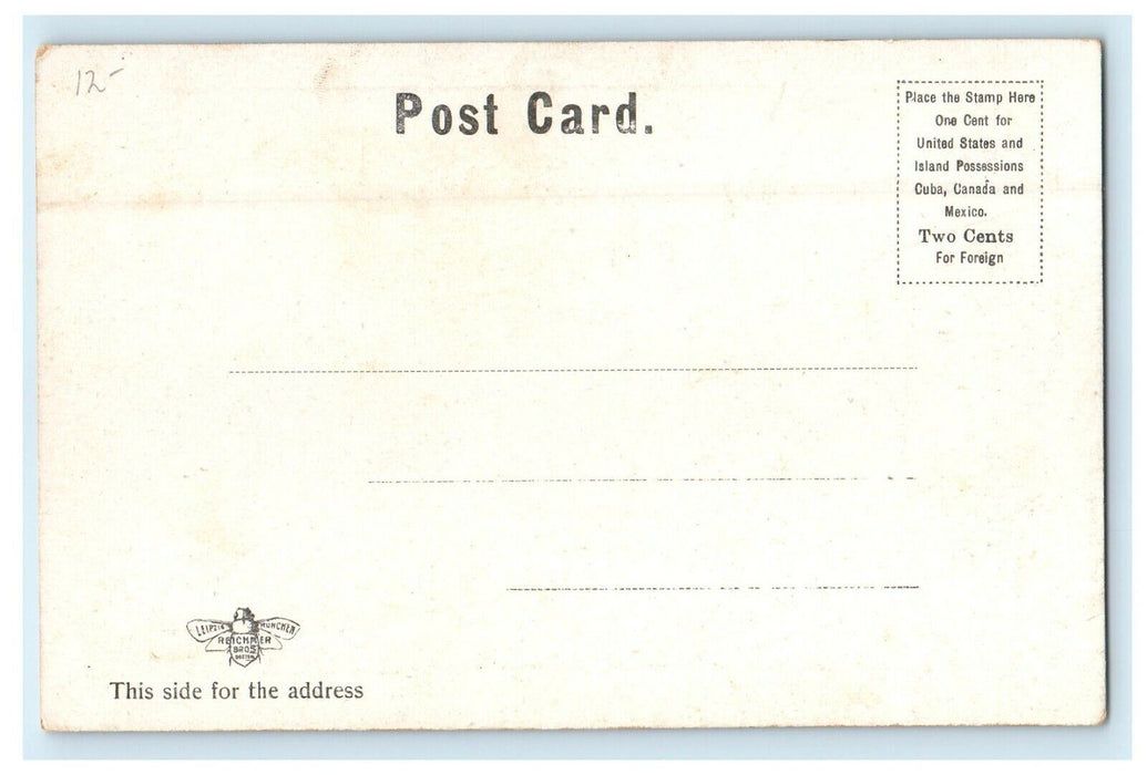 1906 Copper Windows High School Greetings from Fall River Massachusetts Postcard