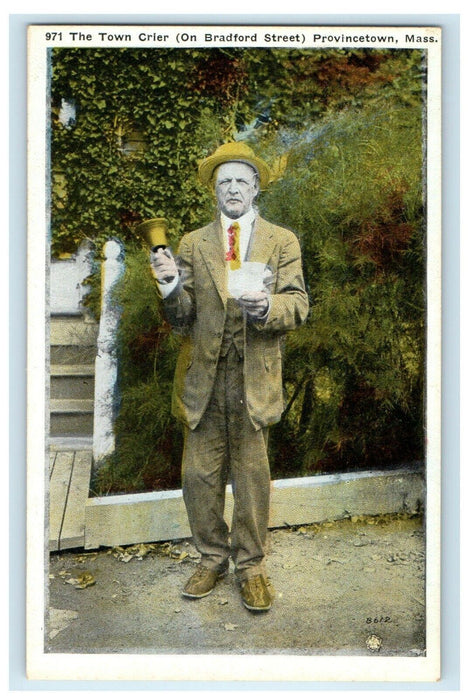 c1910 The Town Crier On Bradford Street Provincetown Massachusetts MA Postcard
