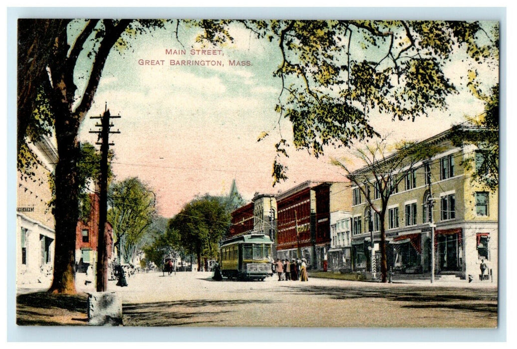 1909 Tranvia Scene at Great Barrington, Massachusetts MA Antique Postcard