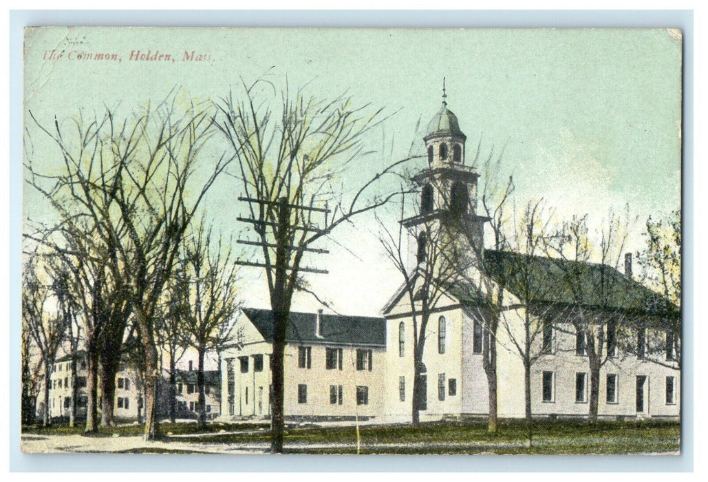 1913 The Common, Holden, Massachusetts MA Antique Posted Postcard