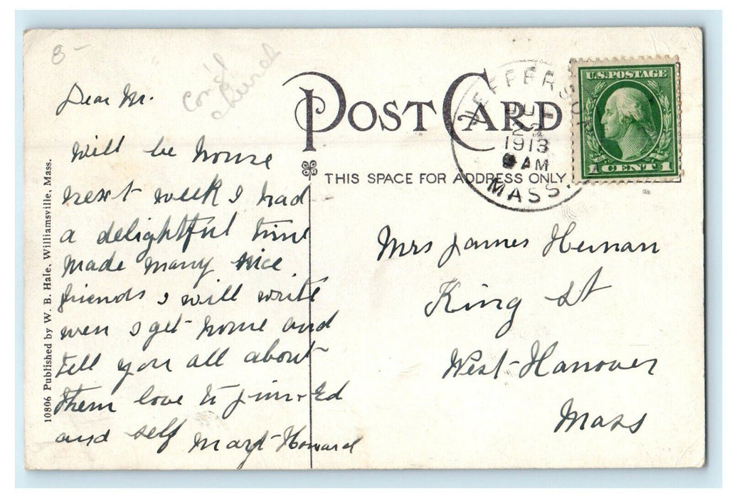 1913 The Common, Holden, Massachusetts MA Antique Posted Postcard