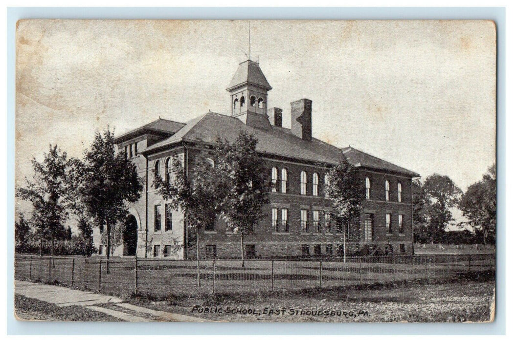 1913 Public School, East Stroudsburg Pennsylvania PA Antique Postcard